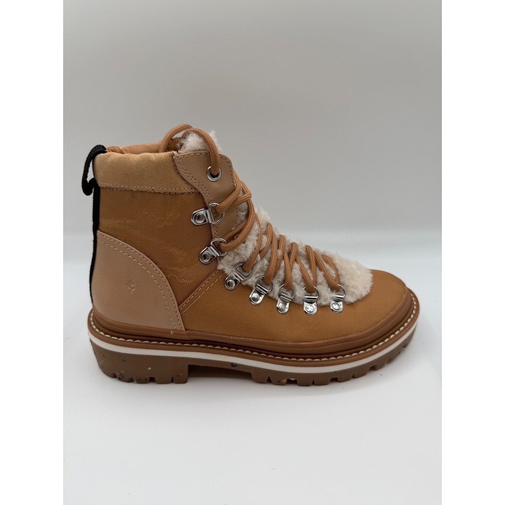 Cool Planet by Steve Madden Buni-F Hiking Boots,Women's 6,Tan,Faux-Fur Trim,NWOB